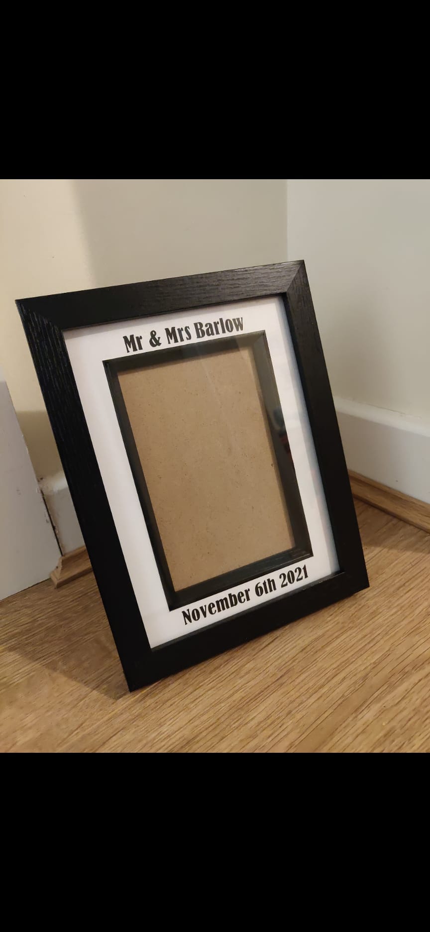 Personalised Mr and Mrs Barlow engraved photo frame